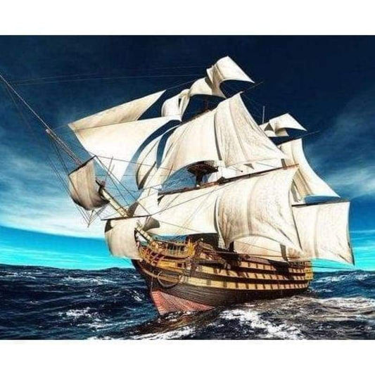 Landscape Boat Diy Paint By Numbers Kits PBN91388 - NEEDLEWORK KITS