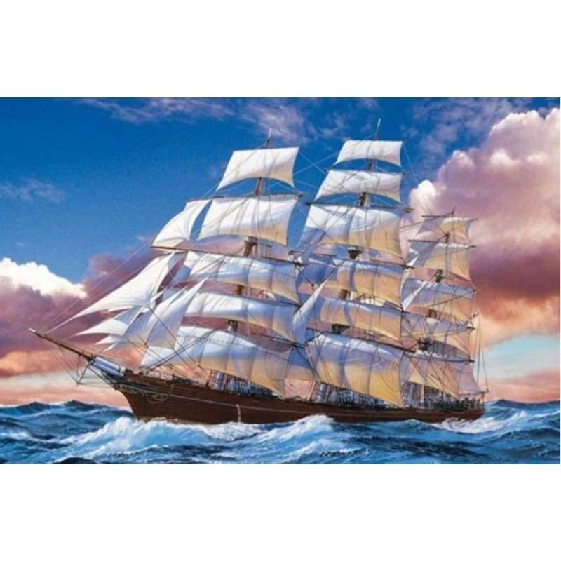 Landscape Boat Diy Paint By Numbers Kits PBN91390 - NEEDLEWORK KITS