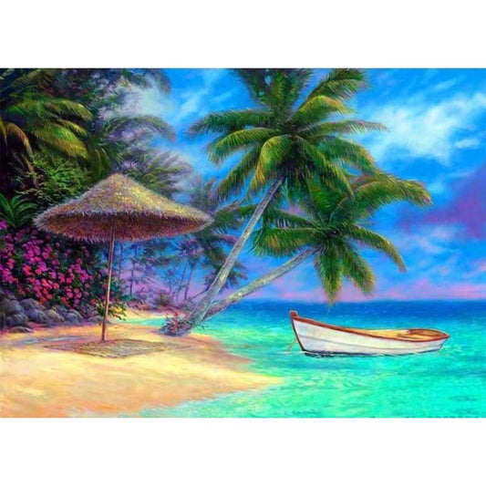 Landscape Boat Diy Paint By Numbers Kits PBN91402 - NEEDLEWORK KITS