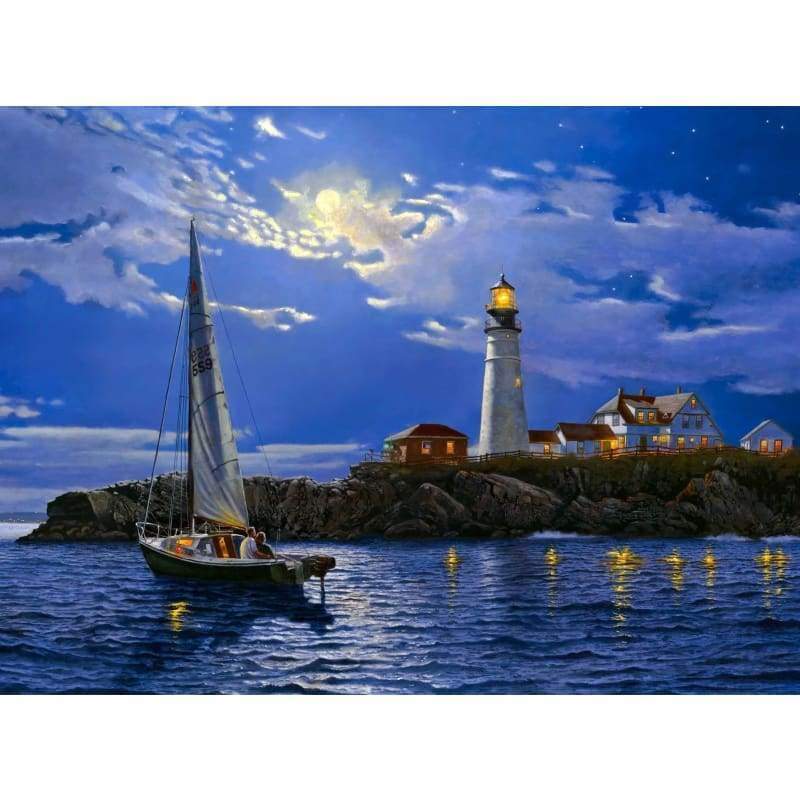 Landscape Boat Diy Paint By Numbers Kits PBN94373 - NEEDLEWORK KITS