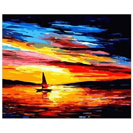 Landscape Boat Paint By Numbers Kits PBN91068 - NEEDLEWORK KITS
