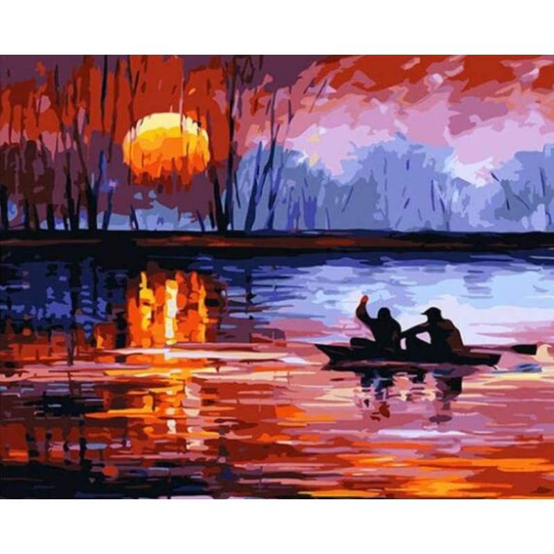 Landscape Boat Paint By Numbers Kits PBN91072 - NEEDLEWORK KITS