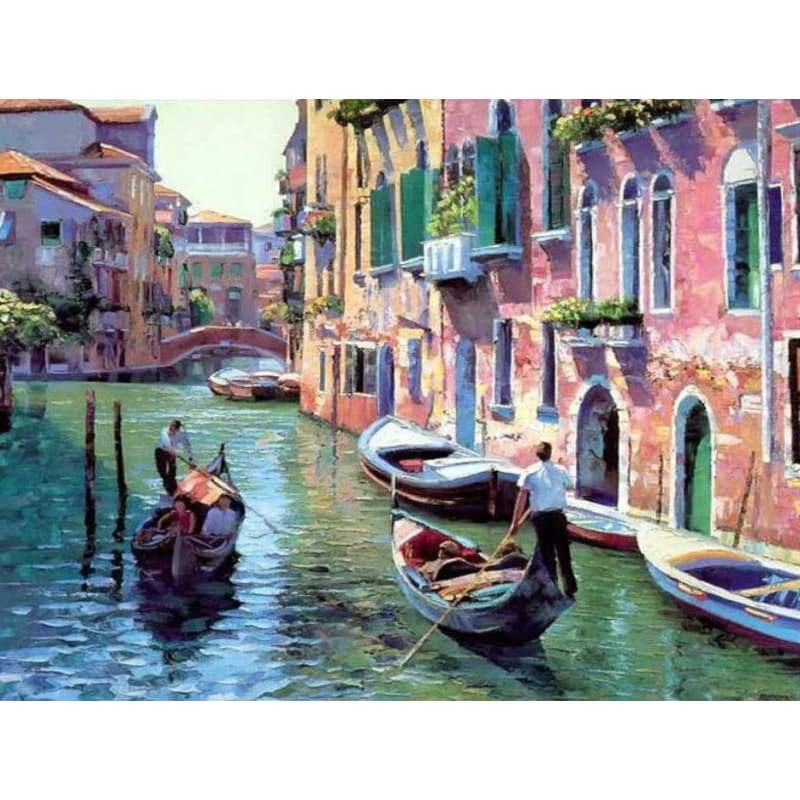 Landscape Boating Venice Diy Paint By Numbers Kits VM00045 - NEEDLEWORK KITS