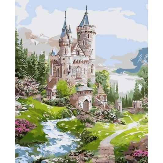 Landscape Castle Diy Paint By Numbers Kits ZXQ3323 - NEEDLEWORK KITS