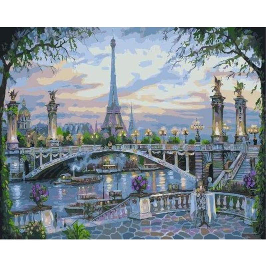 Landscape City Diy Paint By Numbers Kits ZXE419 - NEEDLEWORK KITS