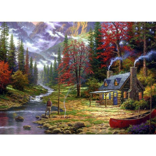 Landscape Cottage Diy Paint By Numbers Kits PBN90885 - NEEDLEWORK KITS