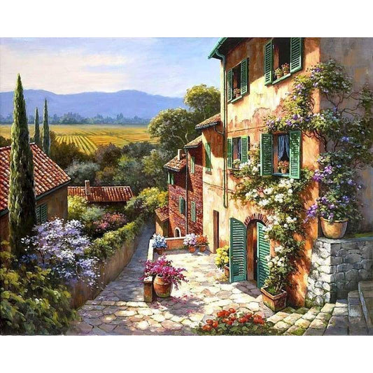 Landscape Cottage Diy Paint By Numbers Kits VM90886 - NEEDLEWORK KITS