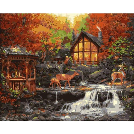 Landscape Cottage Diy Paint By Numbers Kits WM-1118 - NEEDLEWORK KITS