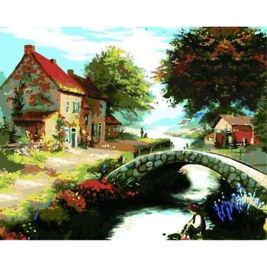 Landscape Cottage Diy Paint By Numbers Kits ZXE588 - NEEDLEWORK KITS