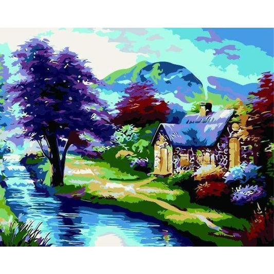 Landscape Cottage Diy Paint By Numbers Kits ZXQ069 - NEEDLEWORK KITS