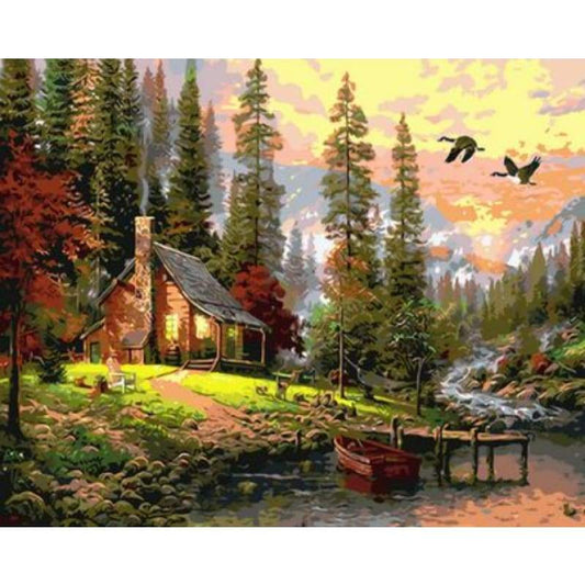 Landscape Cottage Diy Paint By Numbers Kits ZXQ1931-26 - NEEDLEWORK KITS