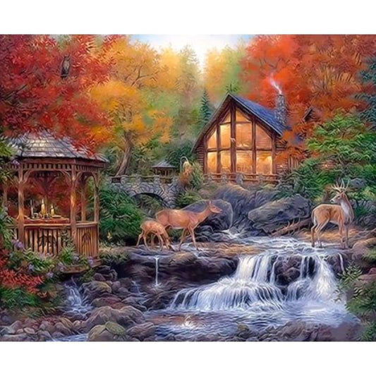 Landscape Cottage Diy Paint By Numbers Kits ZXQ3278 - NEEDLEWORK KITS