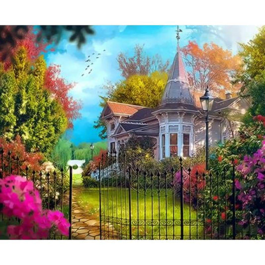 Landscape Cottage Diy Paint By Numbers Kits ZXQ3399 - NEEDLEWORK KITS