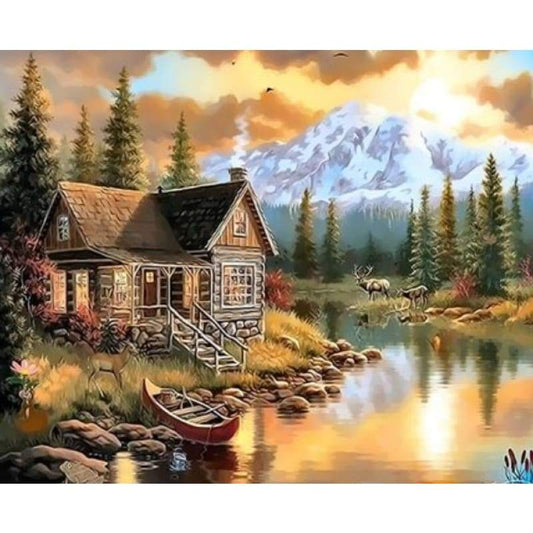 Landscape Cottage Diy Paint By Numbers Kits ZXQ3678 - NEEDLEWORK KITS