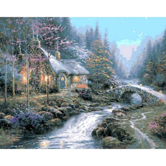 Landscape Cottage Diy Paint By Numbers Kits ZXQ491-23 - NEEDLEWORK KITS