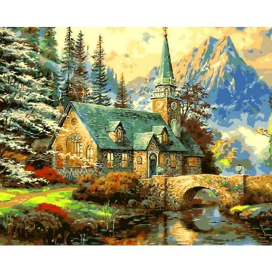 Landscape Cottage Diy Paint By Numbers Kits ZXQ497 - NEEDLEWORK KITS