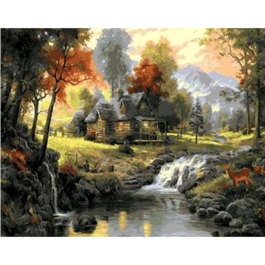 Landscape Cottage Diy Paint By Numbers Kits ZXQ926-26 - NEEDLEWORK KITS