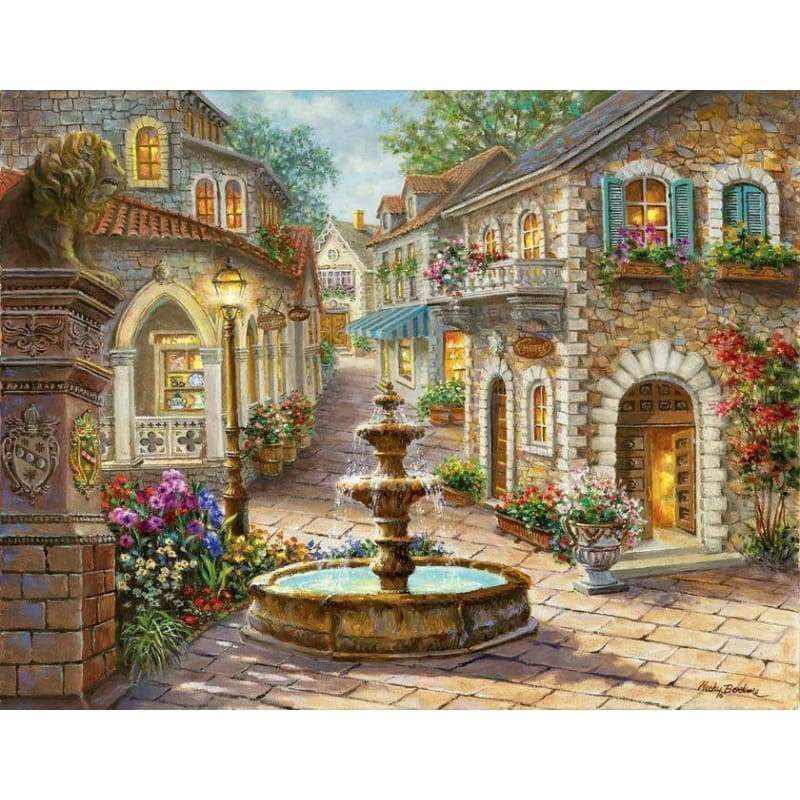 Landscape Garden Diy Paint By Numbers Kits ZXE341 - NEEDLEWORK KITS
