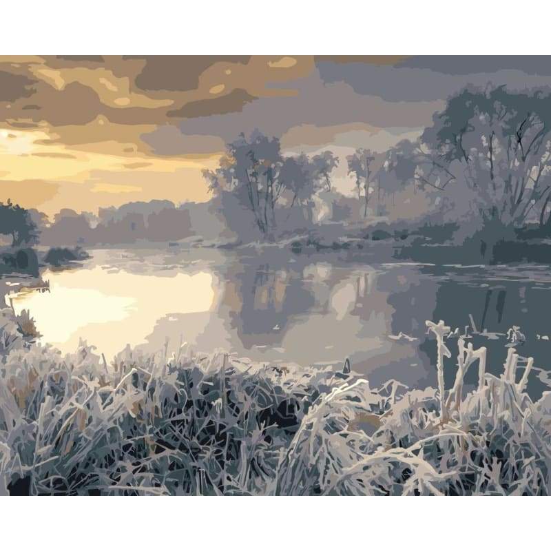 Landscape Lake Diy Paint By Numbers Kits WM-1367 - NEEDLEWORK KITS