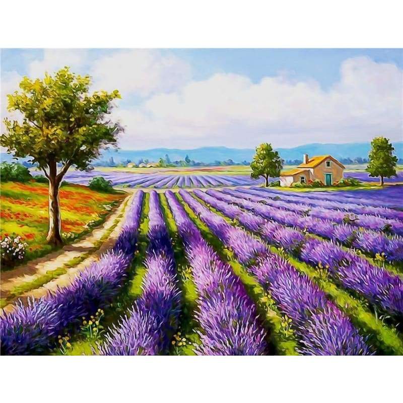 Landscape Lavender Diy Paint By Numbers PBN90414 - NEEDLEWORK KITS