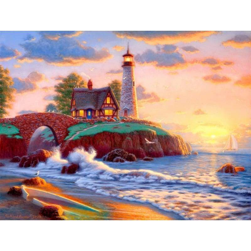 Landscape Lighthouse Diy Paint By Numbers Kits PBN91130 - NEEDLEWORK KITS