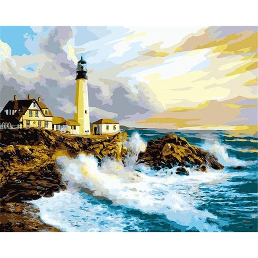 Landscape Lighthouse Paint By Numbers Kits VM91040 - NEEDLEWORK KITS