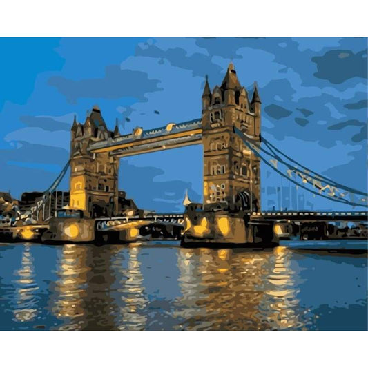Landscape London Bridge Building Diy Paint By Numbers Kits WM-573 - NEEDLEWORK KITS