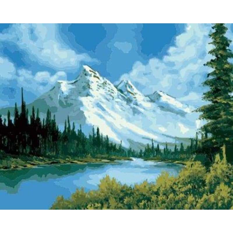 Landscape Mountain Lake Diy Paint By Numbers Kits ZXB747 - NEEDLEWORK KITS