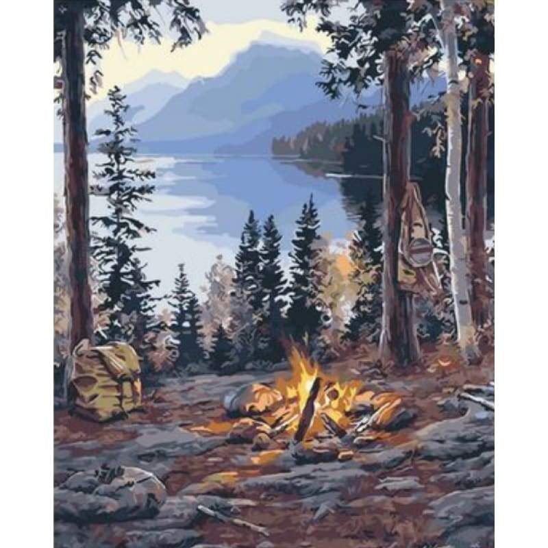 Landscape Mountain Lake Diy Paint By Numbers Kits ZXQ2471 - NEEDLEWORK KITS