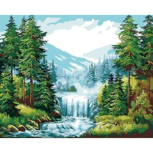 Landscape Mountain Lake Diy Paint By Numbers Kits ZXQ2659 - NEEDLEWORK KITS