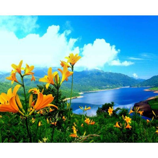 Landscape Mountain Lake Diy Paint By Numbers Kits ZXQ3796 - NEEDLEWORK KITS