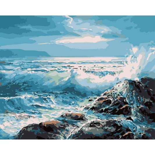 Landscape Sea Diy Paint By Numbers Kits WM-225 - NEEDLEWORK KITS