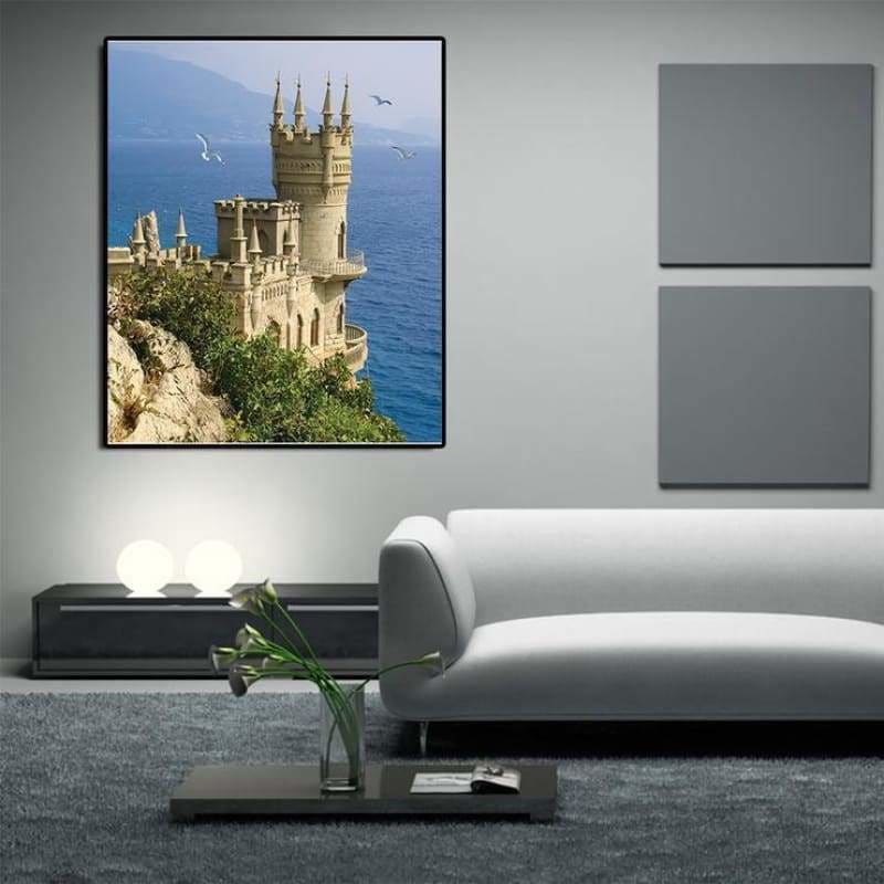 Landscape Seaside Castle Full Drill - 5D Diamond Painting 