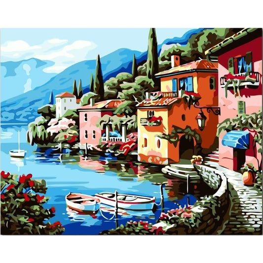 Landscape Town Diy Paint By Numbers Kits YM-4050-113 - NEEDLEWORK KITS