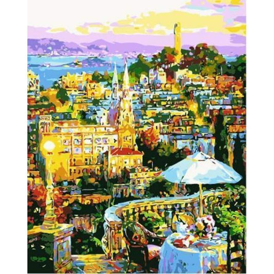Landscape Town Diy Paint By Numbers Kits ZXB983-20 - NEEDLEWORK KITS