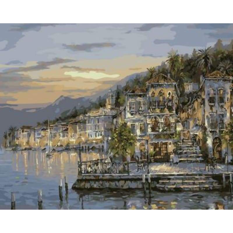 Landscape Town Diy Paint By Numbers Kits ZXQ2075-28 - NEEDLEWORK KITS
