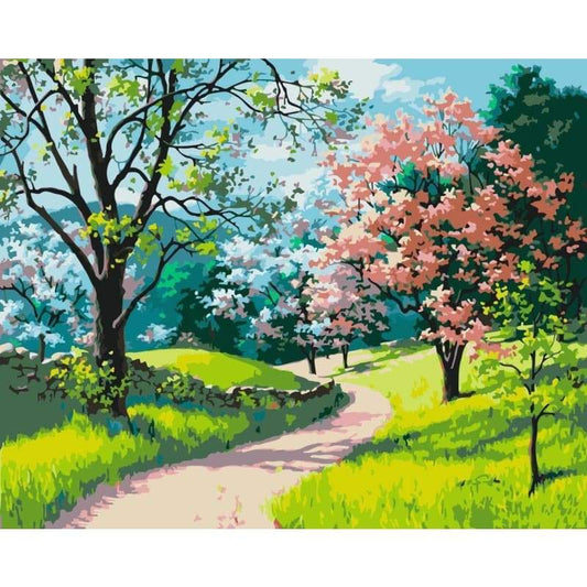 Landscape Tree Diy Paint By Numbers Kits WM-1364 - NEEDLEWORK KITS