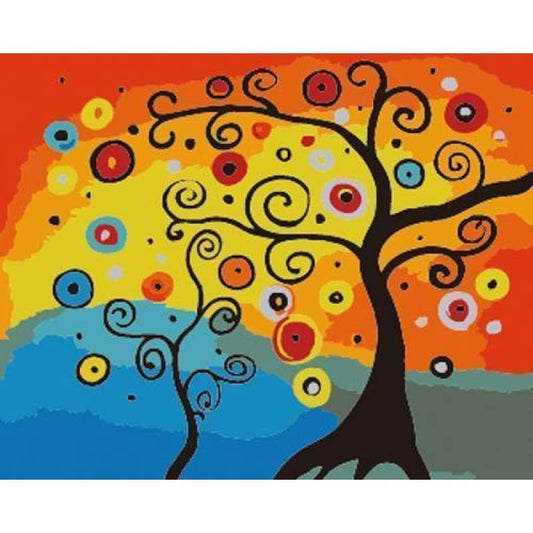 Landscape Tree Diy Paint By Numbers Kits ZXB738 - NEEDLEWORK KITS