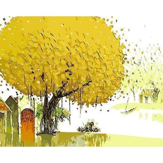Landscape Tree Diy Paint By Numbers Kits ZXQ067 - NEEDLEWORK KITS