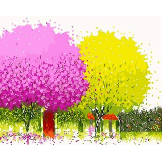 Landscape Tree Diy Paint By Numbers Kits ZXQ466 - NEEDLEWORK KITS