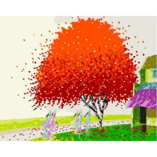 Landscape Tree Diy Paint By Numbers Kits ZXQ471 - NEEDLEWORK KITS