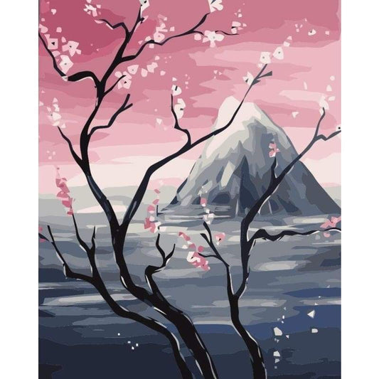 Landscape Tree Mountain Diy Paint By Numbers Kits VM52138 - NEEDLEWORK KITS