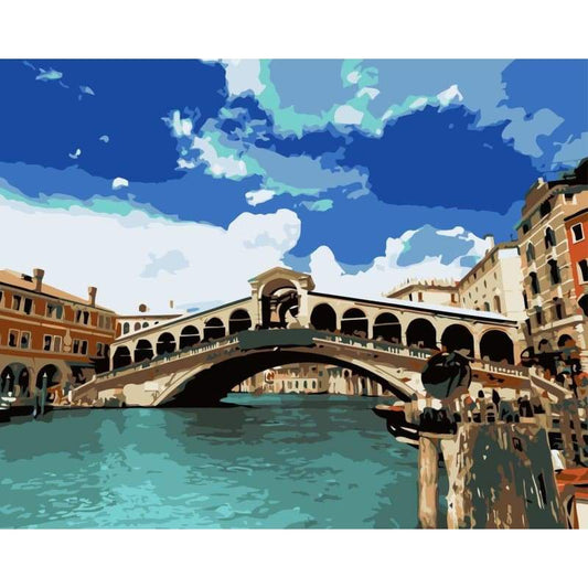 Landscape Venice Bridge Diy Paint By Numbers Kits WM-294 - NEEDLEWORK KITS