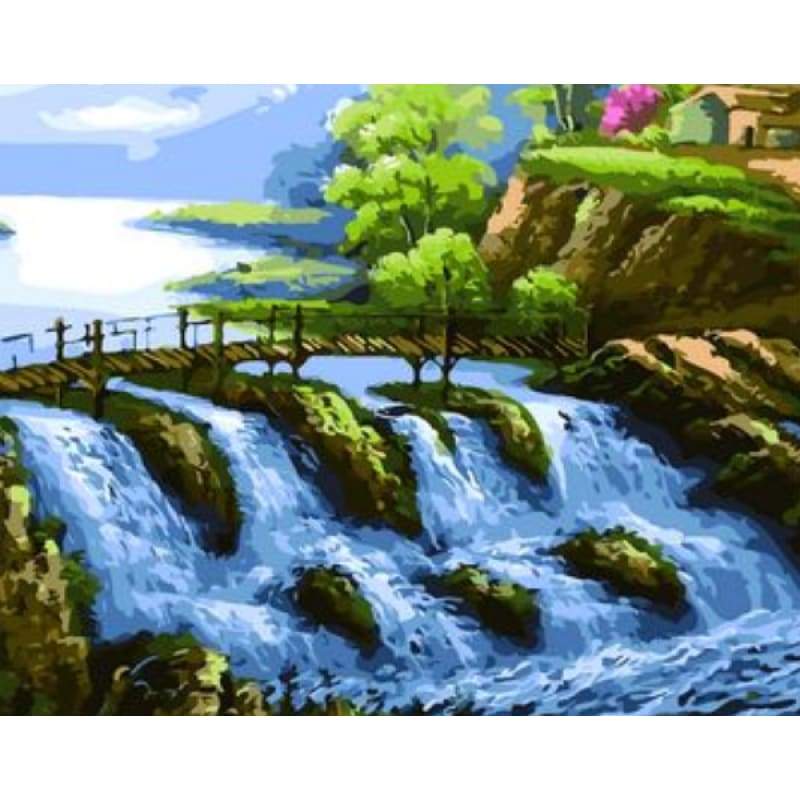 Landscape Waterfall Diy Paint By Numbers Kits ZXQ1868-28 - NEEDLEWORK KITS