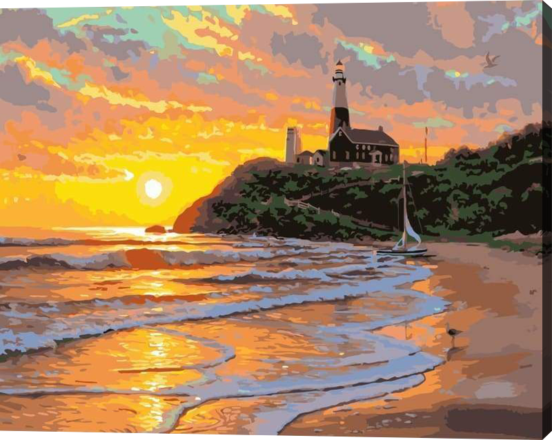 Landscape Beach Diy Paint By Numbers Kits WM-1183
