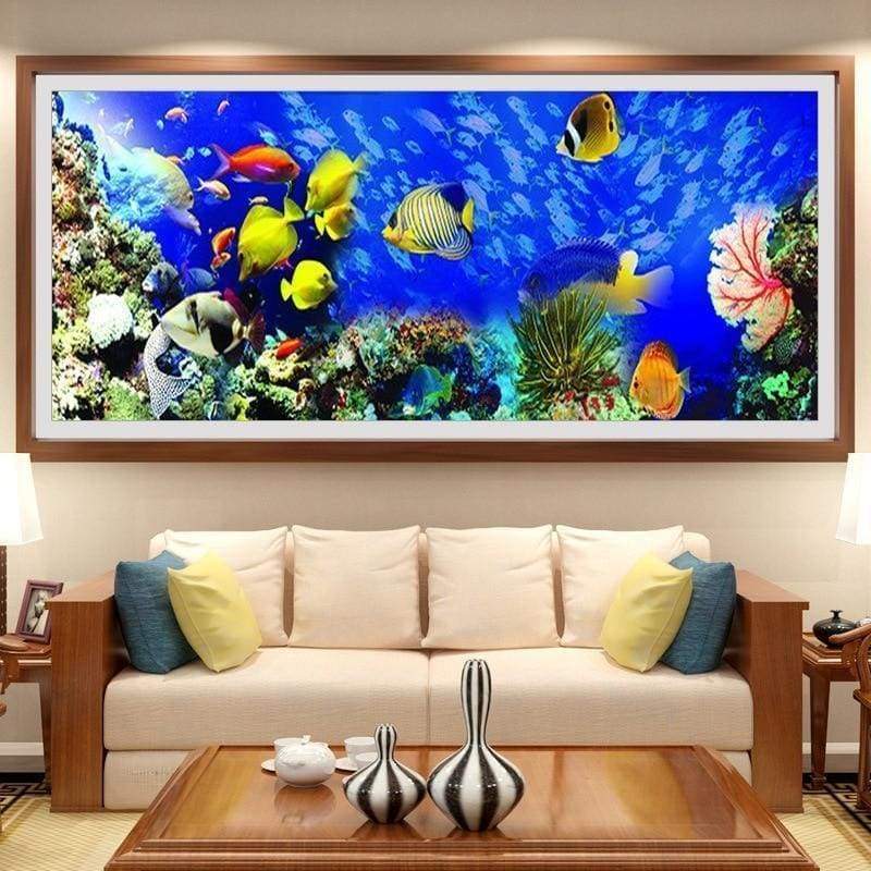 Large Size Colorful Ocean Fish Full Drill - 5D Diy Diamond 