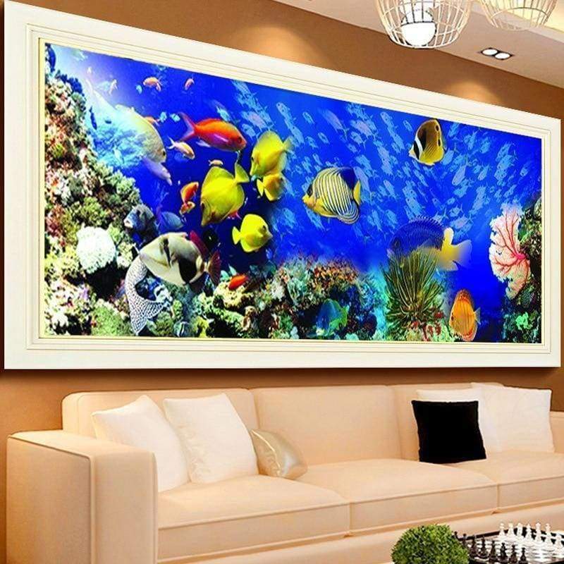 Large Size Colorful Ocean Fish Full Drill - 5D Diy Diamond 