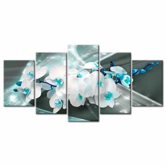 Large Size Multi Panel White Flower Full Drill - 5D Diy