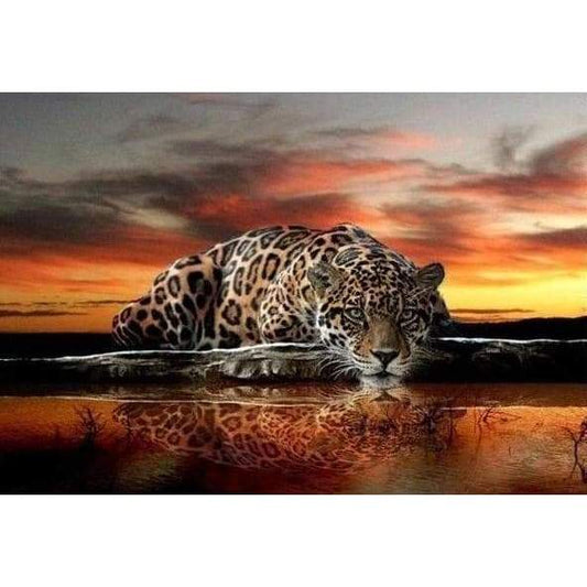 Leopard at sunset - Full Drill Diamond Painting - Special 