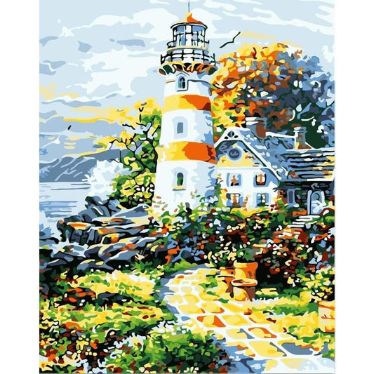 Lighthouse Diy Paint By Numbers Kits WM-186 - NEEDLEWORK KITS